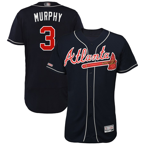 Atlanta Braves #3 Dale Murphy Navy Blue Flexbase Authentic Collection Stitched Jersey Men's