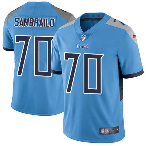 Tennessee Titans #70 Ty Sambrailo Light Blue Alternate Men's Stitched Vapor Untouchable Limited Jersey Men's