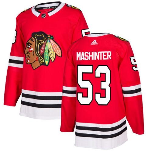 Adidas Chicago Blackhawks #53 Brandon Mashinter Red Home Authentic Stitched Jersey Men's