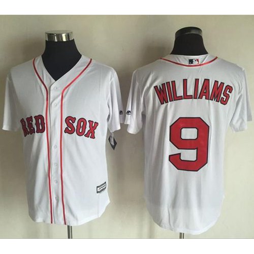 Boston Red Sox #9 Ted Williams White New Cool Base Stitched Jersey Men's