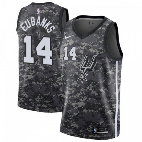 San Antonio Spurs #14 Drew Eubanks Black Swingman City Edition 2018/19 Jersey Mens
