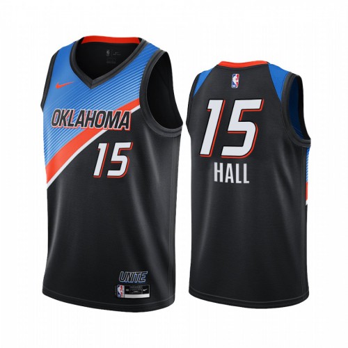Oklahoma City Thunder #15 Josh Hall Black Youth Swingman 2020-21 City Edition Jersey Youth