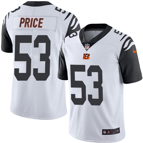 Cincinnati Bengals #53 Billy Price White Men's Stitched Limited Rush Jersey Men's