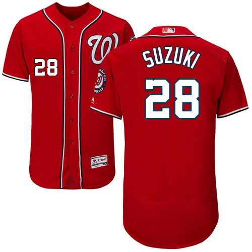Washington Nationals #28 Kurt Suzuki Red Flexbase Authentic Collection Stitched Jersey Men's
