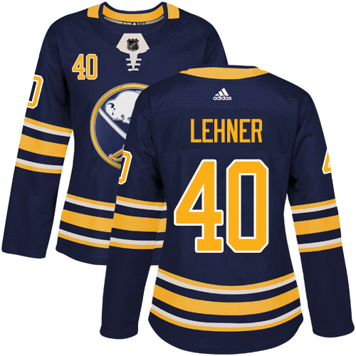 Adidas Buffalo Sabres #40 Robin Lehner Navy Blue Home Authentic Women's Stitched Jersey Womens