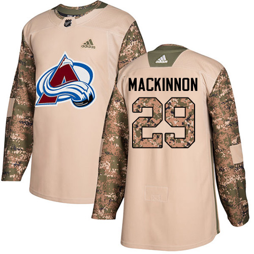 Adidas Colorado Avalanche #29 Nathan MacKinnon Camo Authentic 2017 Veterans Day Stitched Youth Jersey Youth