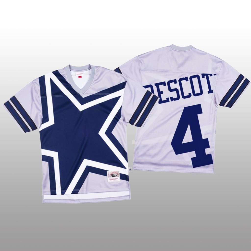 Dallas Cowboys #4 Dak Prescott White Men's Mitchell & Nell Big Face Fashion Limited Jersey