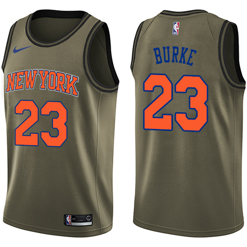 New York Knicks #23 Trey Burke Green Swingman Salute to Service Jersey Mens
