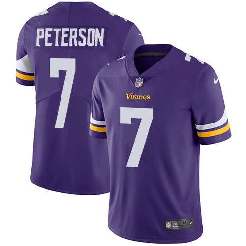 Minnesota Vikings #7 Patrick Peterson Purple Team Color Men's Stitched Vapor Untouchable Limited Jersey Men's