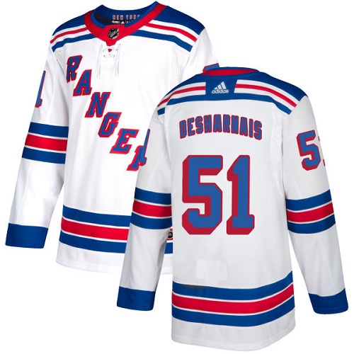 Adidas New York Rangers #51 David Desharnais White Away Authentic Stitched Jersey Men's