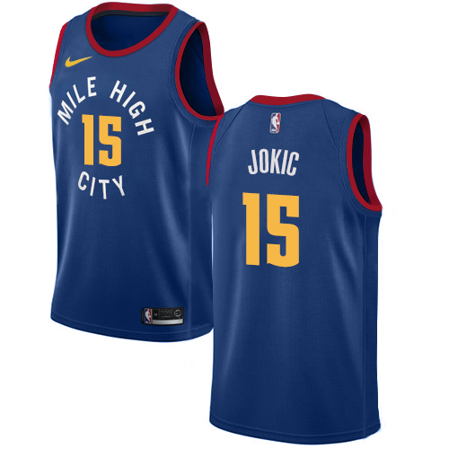 Denver Nuggets #15 Nikola Jokic Blue Youth Swingman Statement Edition Jersey Youth