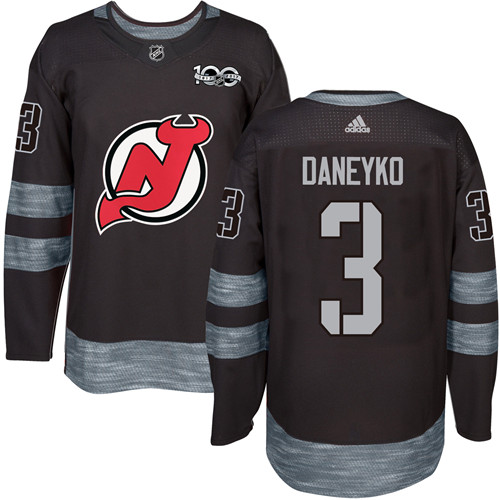 Adidas New Jersey Devils #3 Ken Daneyko Black 1917-2017 100th Anniversary Stitched Jersey Men's