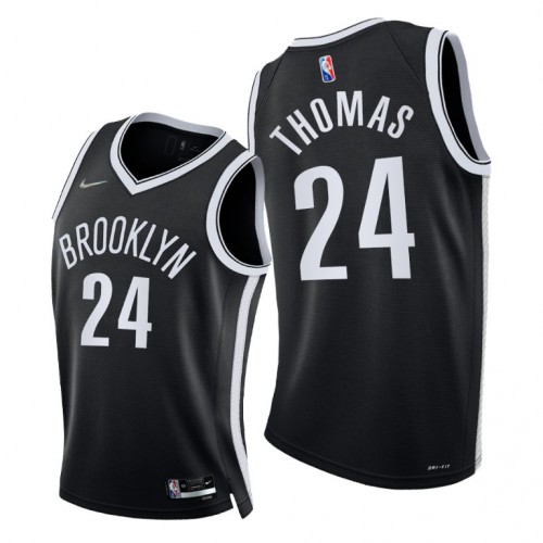 Brooklyn Nets #24 Cameron Thomas Womens 2021-22 75th Diamond Anniversary Jersey Black Womens