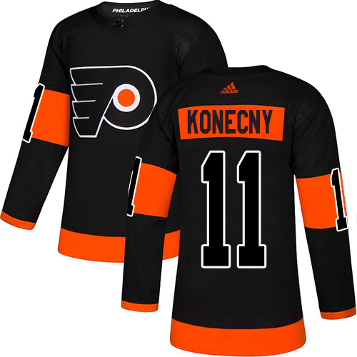 Adidas Philadelphia Flyers #11 Travis Konecny Black Alternate Authentic Stitched Youth Jersey Youth