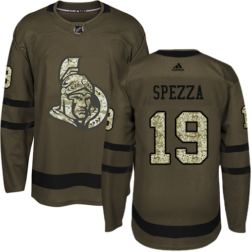 Adidas Ottawa Senators #19 Jason Spezza Green Salute to Service Stitched Jersey Men's