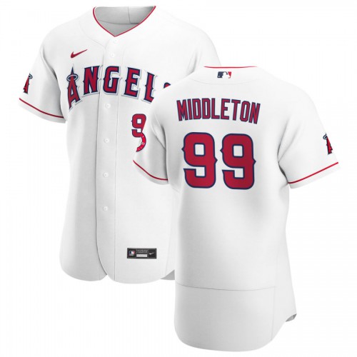 Los Angeles Los Angeles Angels #99 Keynan Middleton Men's White Home 2020 Authentic Player Jersey Men's