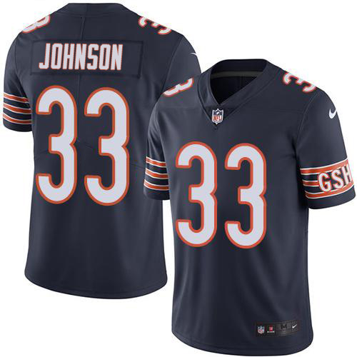 Chicago Bears #33 Jaylon Johnson Navy Blue Team Color Youth Stitched Vapor Untouchable Limited Jersey Youth