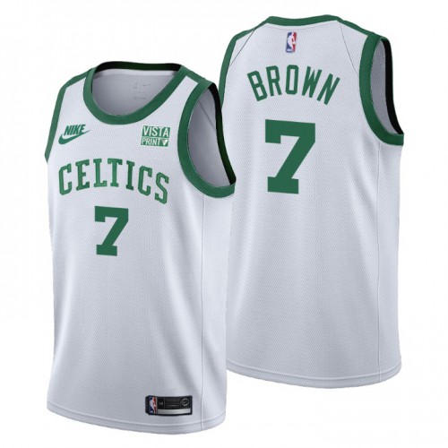 Boston Boston Celtics #7 Jaylen Brown Youth Releases Classic Edition 75th Anniversary Jersey White Youth
