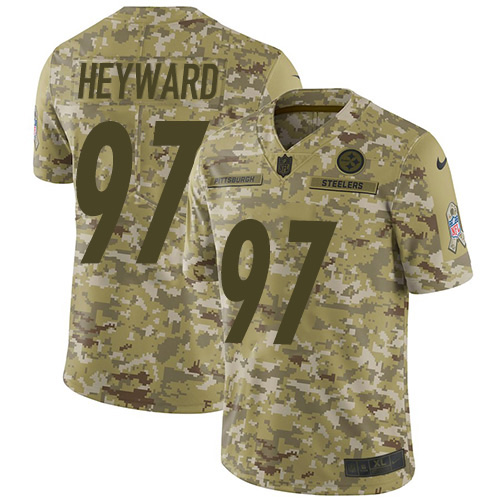 Pittsburgh Steelers #97 Cameron Heyward Camo Men's Stitched Limited 2018 Salute To Service Jersey Men's