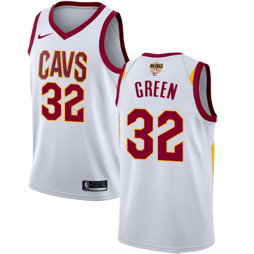 Cleveland Cavaliers #32 Jeff Green White The Finals Patch Swingman Association Edition Jersey Mens