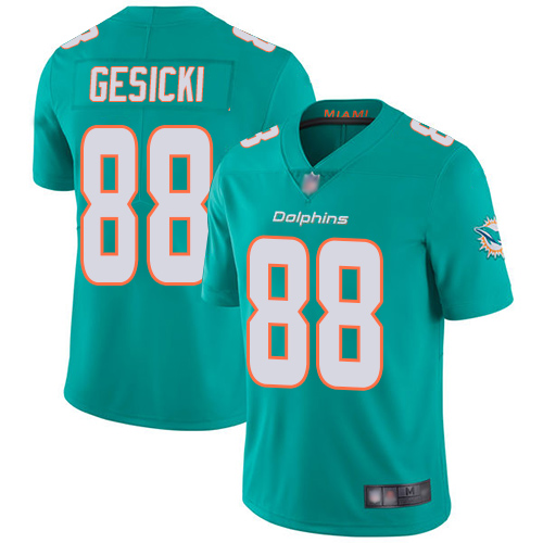 Dolphins #88 Mike Gesicki Aqua Green Team Color Men's Stitched Vapor Untouchable Limited Jersey