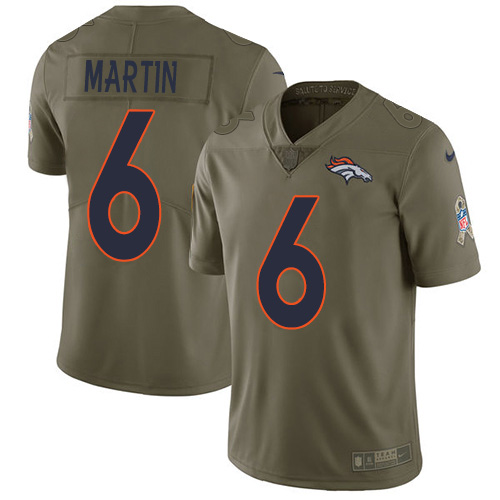 Denver Broncos #6 Sam Martin Olive Youth Stitched Limited 2017 Salute To Service Jersey Youth