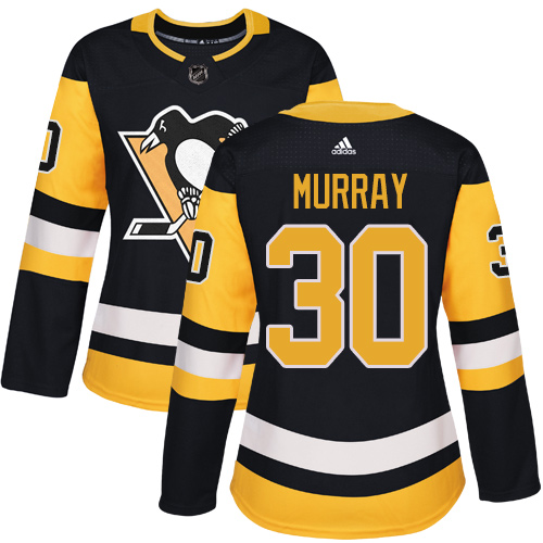 Adidas Pittsburgh Penguins #30 Matt Murray Black Home Authentic Women's Stitched Jersey Womens