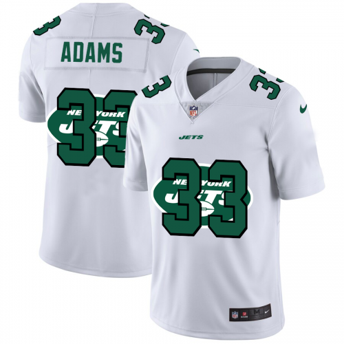 New York New York Jets #33 Jamal Adams White Men's Team Logo Dual Overlap Limited Jersey Men's