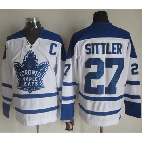 Maple Toronto Maple Leafs #27 Darryl Sittler White CCM Throwback Winter Classic Stitched Jersey Men's