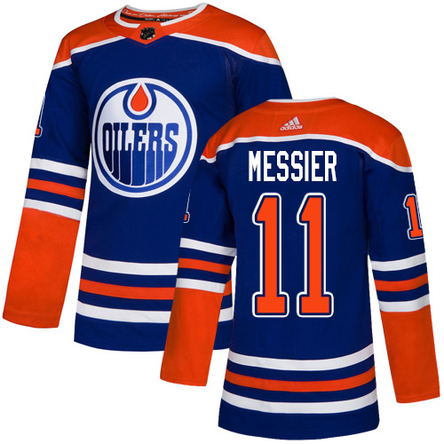 Adidas Edmonton Oilers #11 Mark Messier Royal Blue Alternate Authentic Stitched Jersey Men's