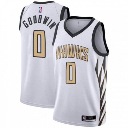 Atlanta Hawks #0 Brandon Goodwin White Swingman City Edition 2018/19 Jersey Mens