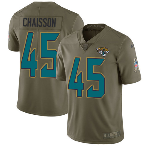 Jacksonville Jaguars #45 K'Lavon Chaisson Olive Men's Stitched Limited 2017 Salute To Service Jersey Men's