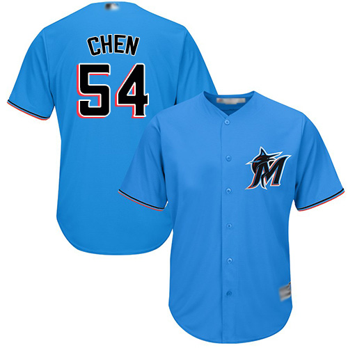Miami Marlins #54 Wei-Yin Chen Blue Cool Base Stitched Youth Jersey Youth