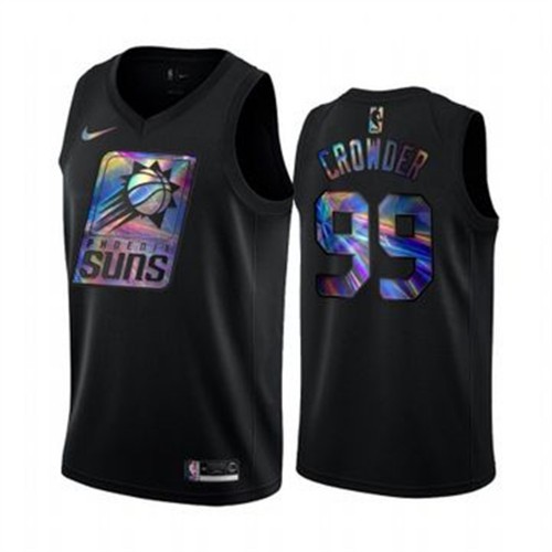 Phoenix Suns #99 Jae Crowder Mens Iridescent Holographic Collection Jersey - Black Mens