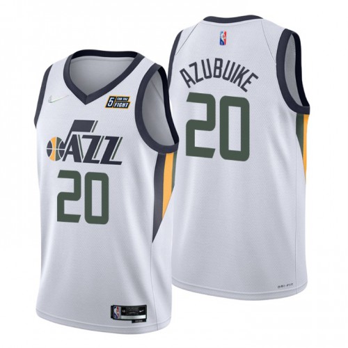 Utah Jazz #20 Udoka Azubuike White Mens 2021-22 75th Anniversary Diamond Swingman Jersey - Association Edition Mens