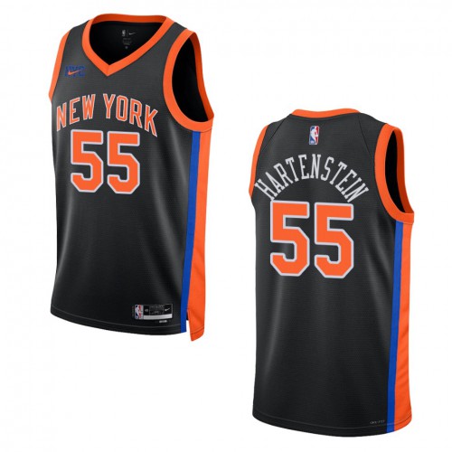 New York New York Knicks #55 Isaiah Hartens Unisex Black 2022-23 Swingman Jersey - City Edition Mens