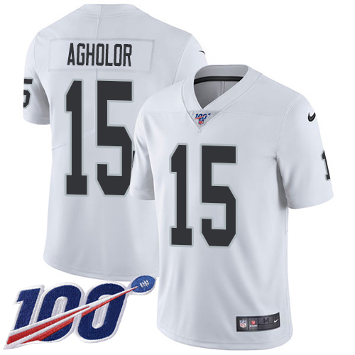 Las Vegas Raiders #15 Nelson Agholor White Men's Stitched 100th Season Vapor Untouchable Limited Jersey Men's