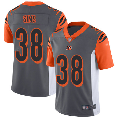 Cincinnati Bengals #38 LeShaun Sims Silver Men's Stitched Limited Inverted Legend Jersey Men's