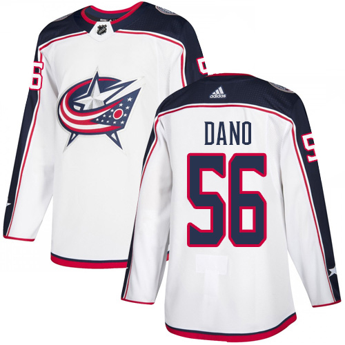 Adidas Columbus Blue Jackets #56 Marko Dano White Road Authentic Stitched Jersey Men's