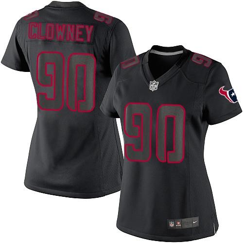 Houston Texans #90 Jadeveon Clowney Black Impact Women's Stitched Limited Jersey Womens