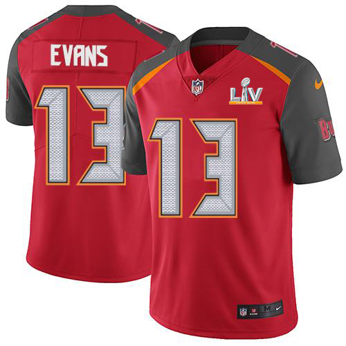 Buccaneers #13 Mike Evans Red Team Color Men's Super Bowl LV Bound Stitched Vapor Untouchable Limited Jersey