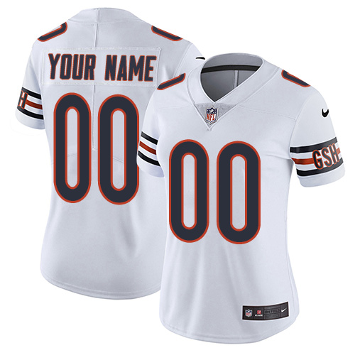 Chicago Bears Customized White Stitched Vapor Untouchable Limited Women's Jersey