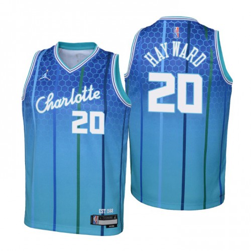 Charlotte Charlotte Hornets #20 Gordon Hayward Youth Blue 2021/22 Swingman Jersey - City Edition Youth