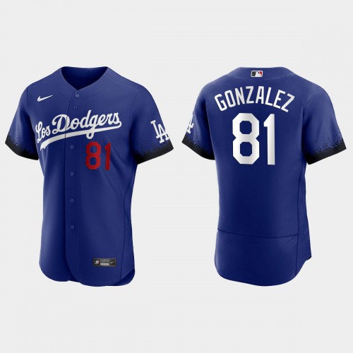 Los Angeles Los Angeles Dodgers #81 Victor Gonzalez Men's 2021 City Connect Authentic Jersey Royal Men's