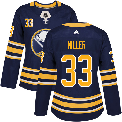 Adidas Buffalo Sabres #33 Colin Miller Navy Blue Home Authentic Women's Stitched Jersey Womens