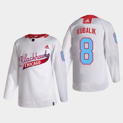 Chicago Chicago Blackhawks #8 Dominik Kubalik Men's White One Community Night Jersey Men's