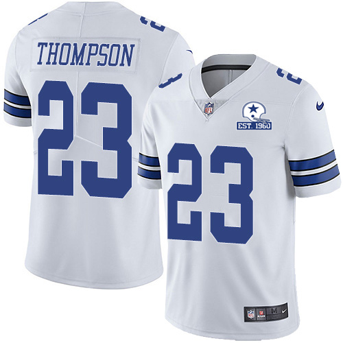 Dallas Cowboys #23 Darian Thompson White Men's Stitched With Established In 1960 Patch Vapor Untouchable Limited Jersey Men's