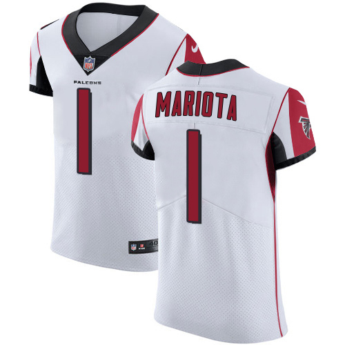 Falcons #1 Marcus Mariota White Men's Stitched New Elite Jersey