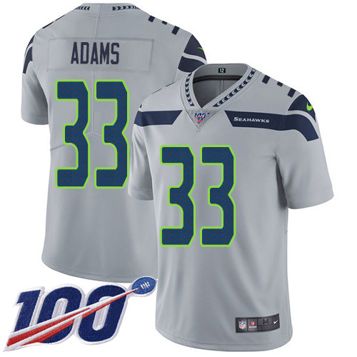 Seahawks #33 Jamal Adams Grey Alternate Youth Stitched 100th Season Vapor Untouchable Limited Jersey