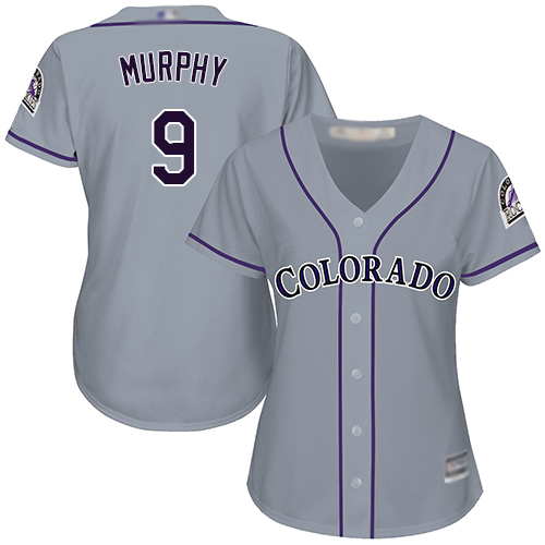 Colorado Rockies #9 Daniel Murphy Grey Road Women's Stitched Jersey Womens